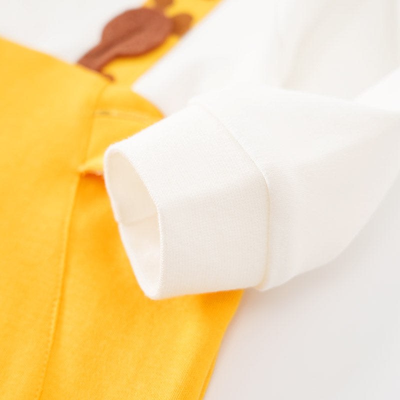 Infants Yellow Printed Cotton Rompers