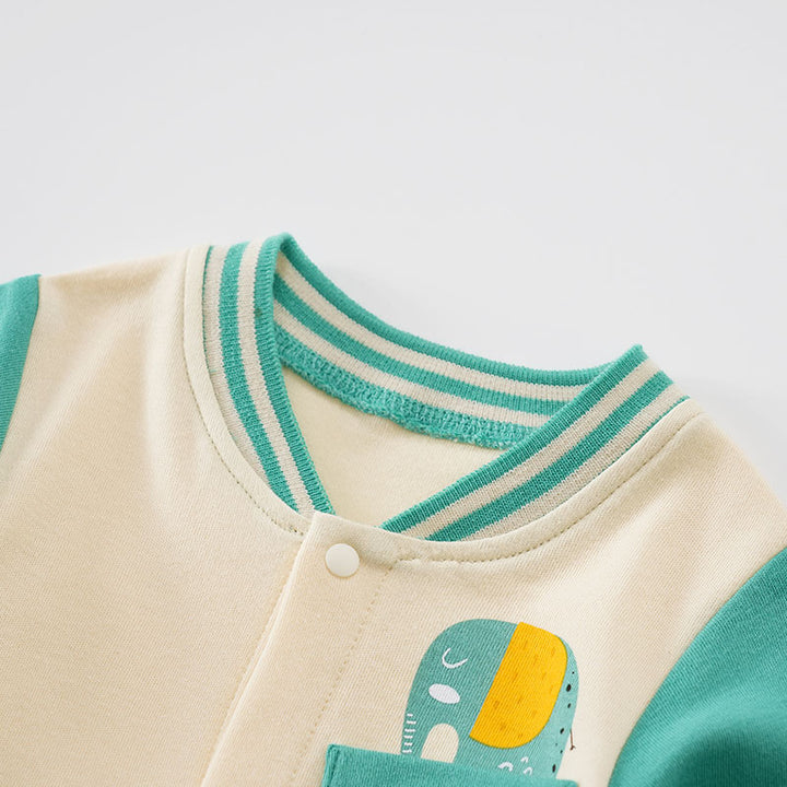 Infant Boys Off White Printed Cotton Rompers