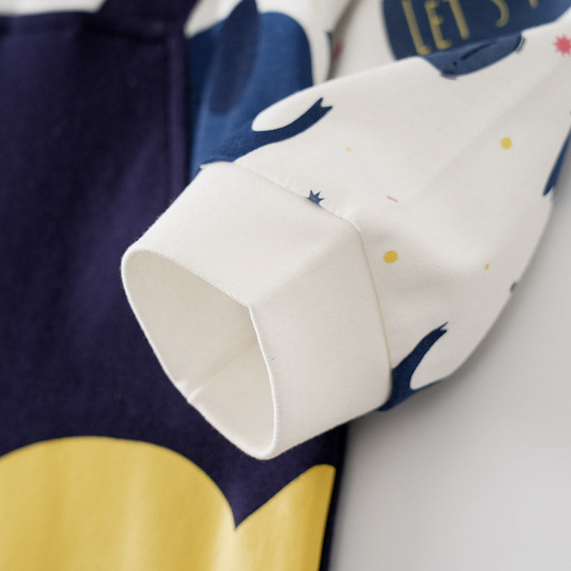 Infant Boys Navy Blue Printed Cotton Rompers