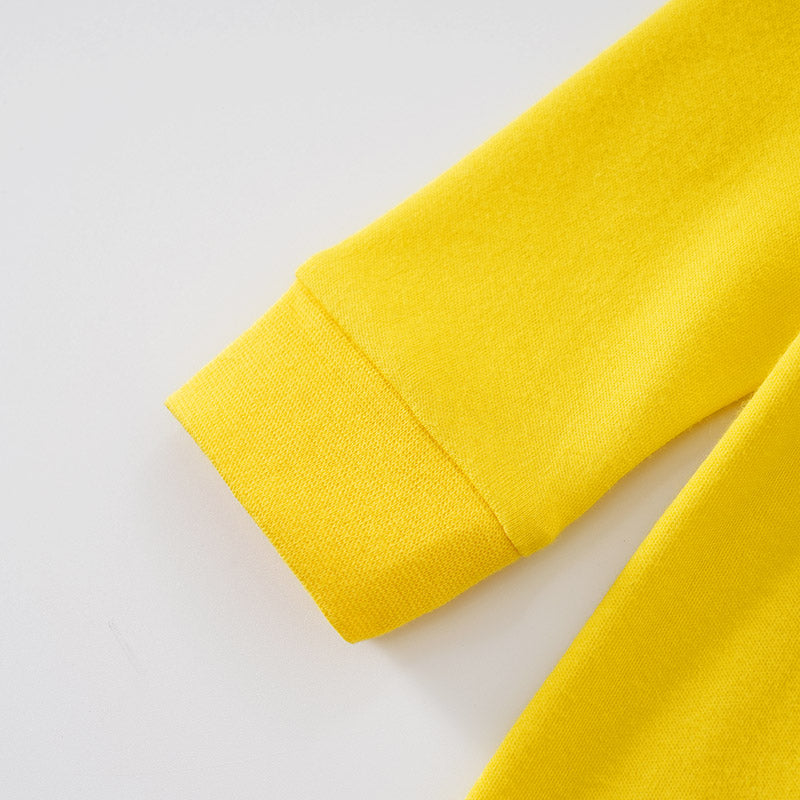 Infant Boys Yellow Printed Cotton Rompers