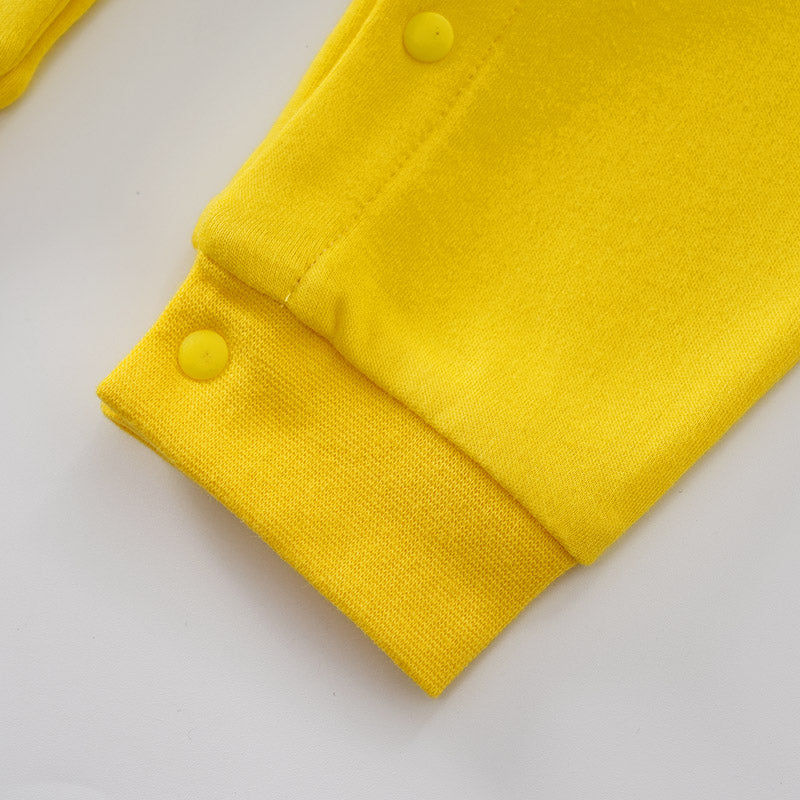 Infant Boys Yellow Printed Cotton Rompers