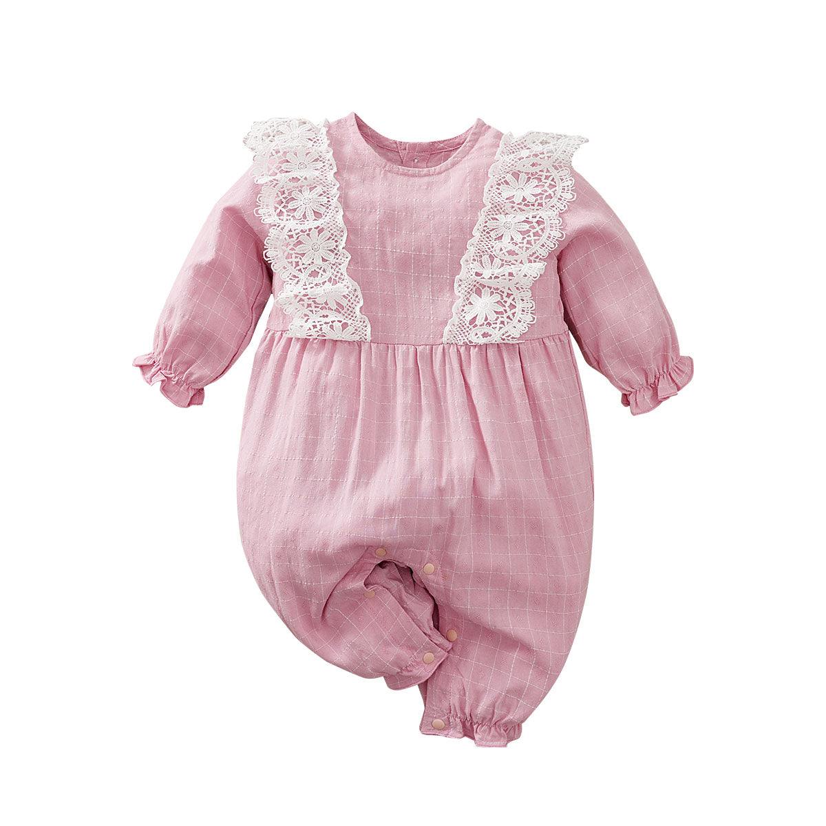 Infant Girls Pink Pure Cotton Romper
