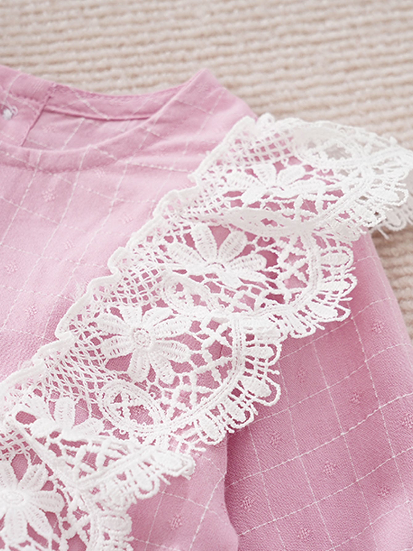 Infant Girls Pink Pure Cotton Romper
