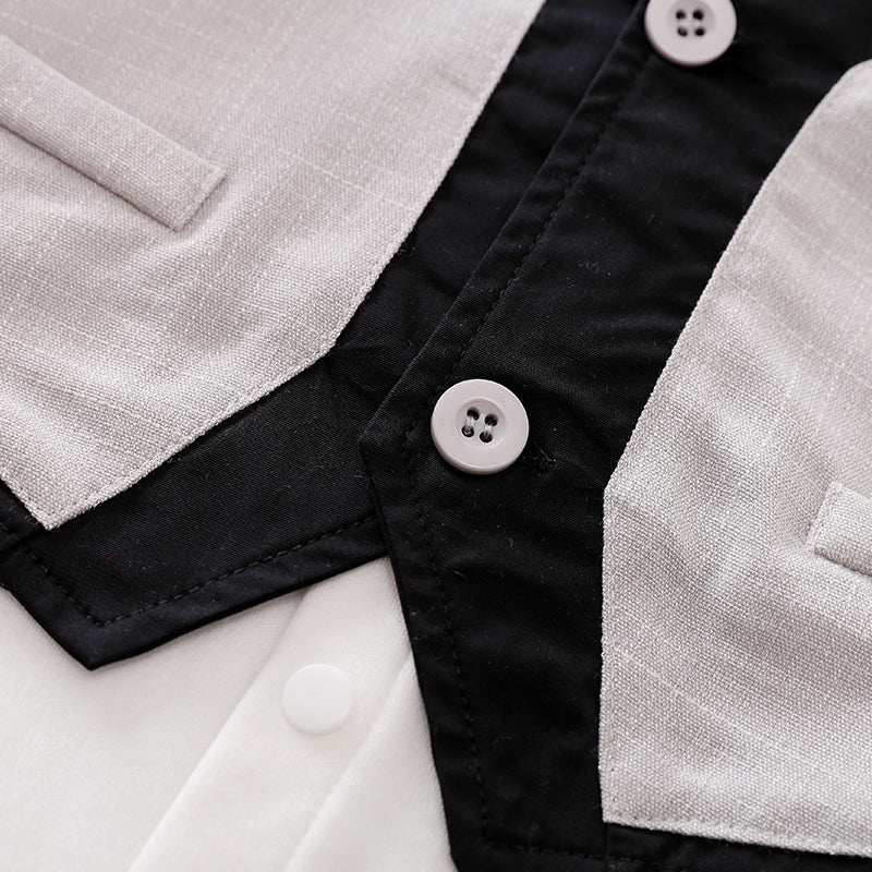 Infant Boys White Cotton Rompers