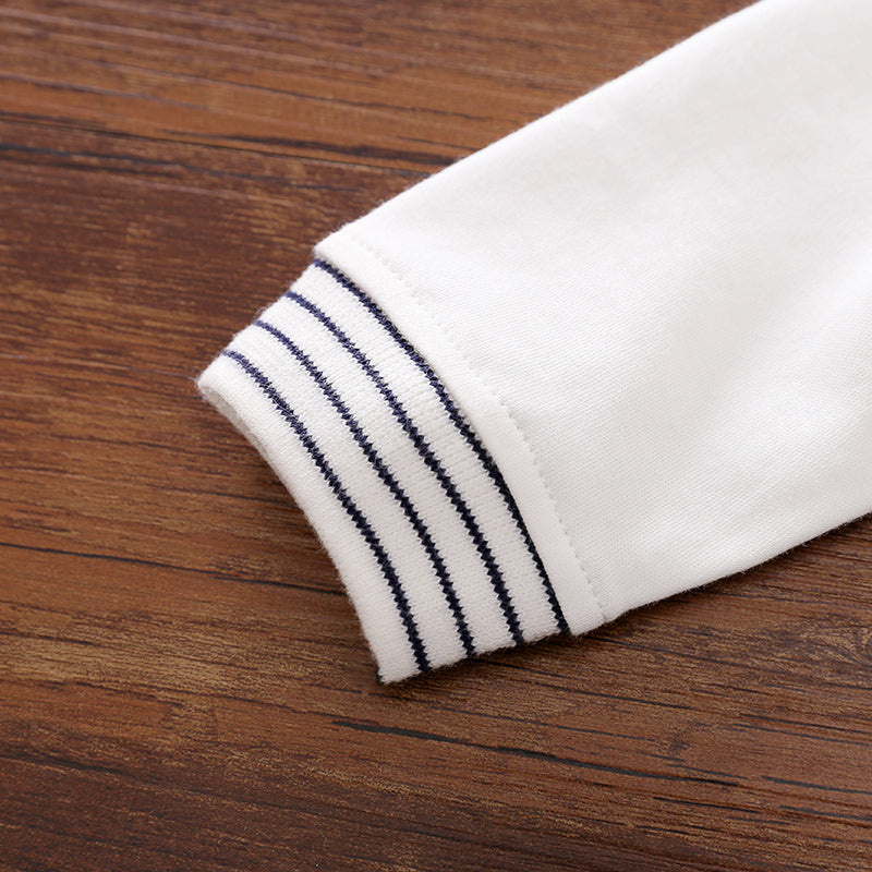 Infant Boys White Cotton Rompers