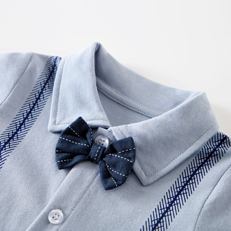 Infant Boys Blue Cotton Rompers