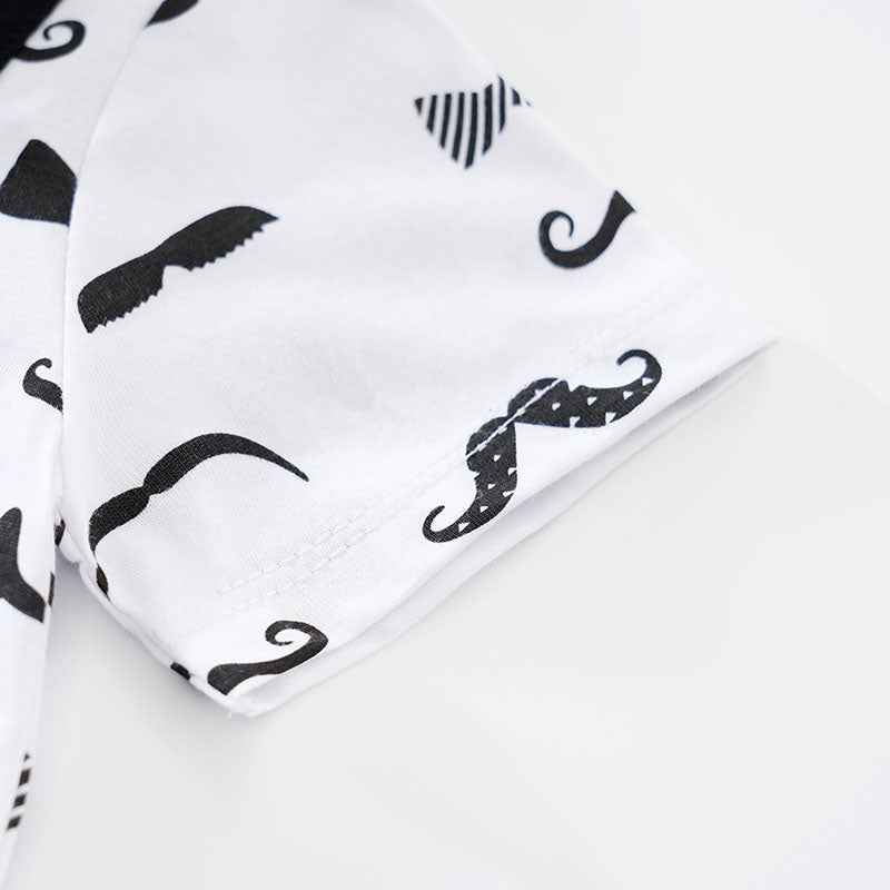 Black Infant Boys Printed Cotton Rompers
