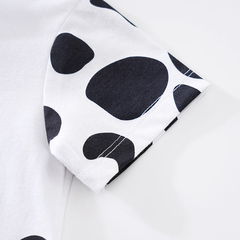 Infant Boys White Printed Cotton Rompers