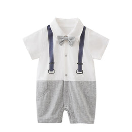 Infant Boys White Pure Cotton Rompers