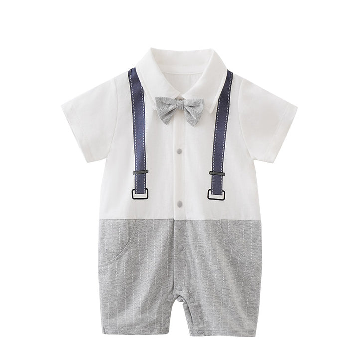 Infant Boys White Pure Cotton Rompers