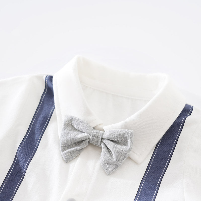 Infant Boys White Pure Cotton Rompers