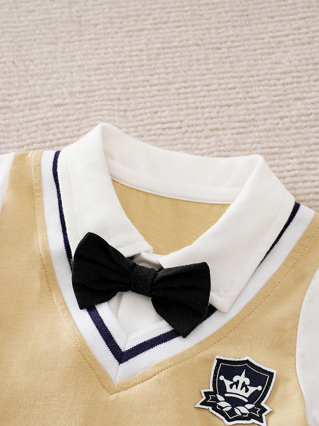 Infant Boys Printed Spread Collar Cotton Rompers