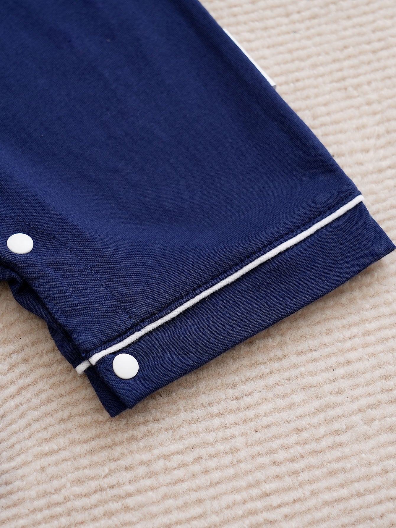 Infant Boys Navy Blue Cotton Romper