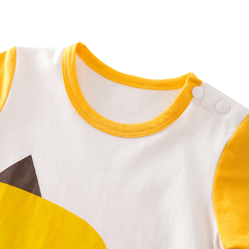 Infant Boys White Printed Cotton Rompers