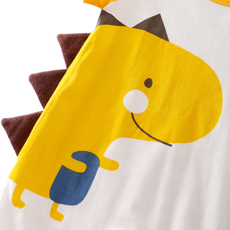 Infant Boys White Printed Cotton Rompers