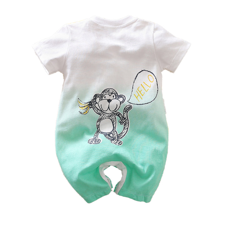 Infant Boys White Graphic Printed Cotton Rompers