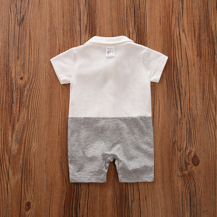 Infant Boys White Cotton Rompers