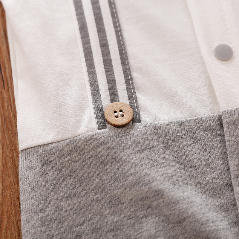 Infant Boys White Cotton Rompers