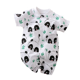 White Infants Kids Printed Cotton Rompers