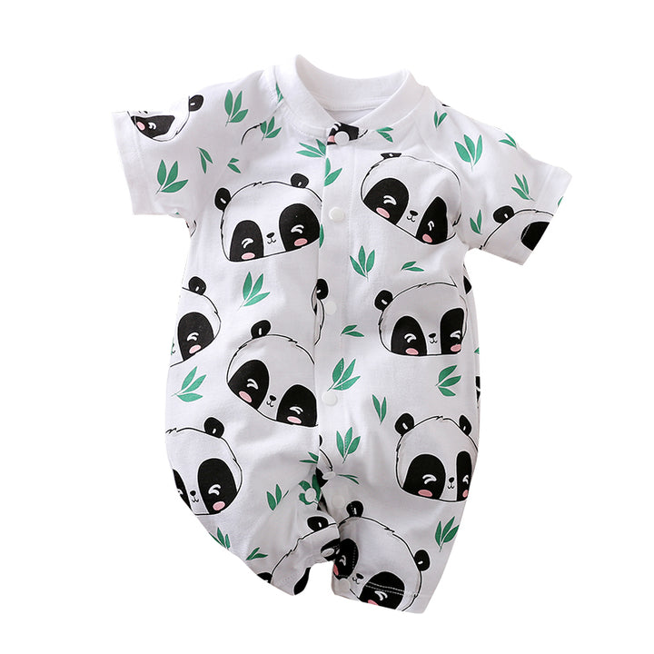 White Infants Kids Printed Cotton Rompers