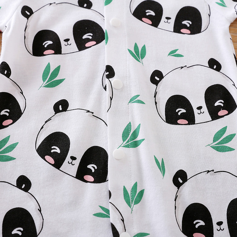 White Infants Kids Printed Cotton Rompers