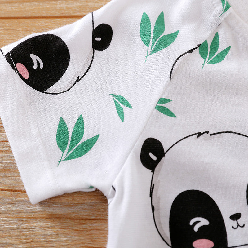 White Infants Kids Printed Cotton Rompers