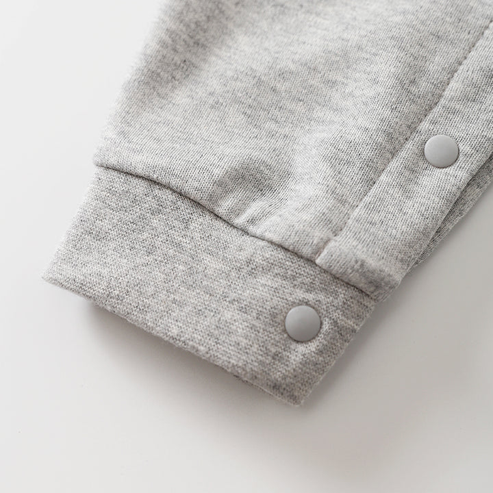 Infant Boys Grey & Yellow Graphic Printed Cotton Rompers