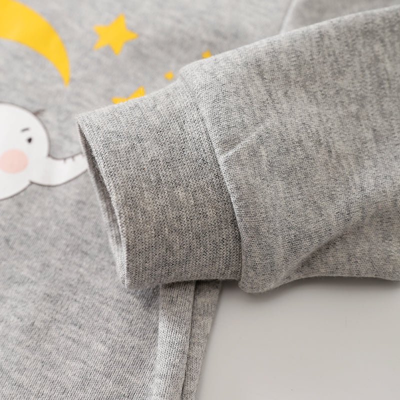 Infant Boys Grey & Yellow Graphic Printed Cotton Rompers