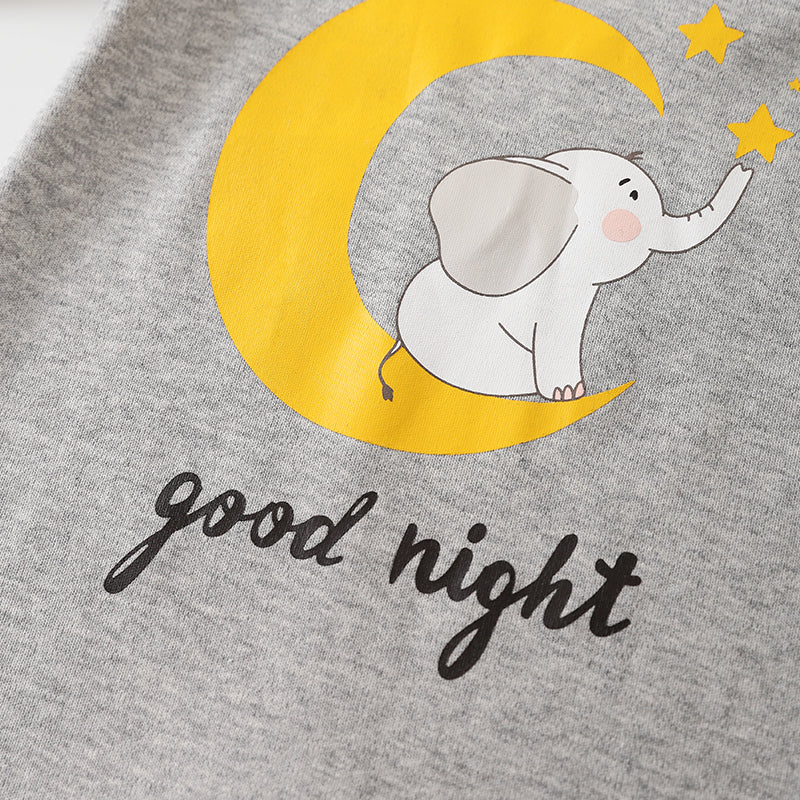 Infant Boys Grey & Yellow Graphic Printed Cotton Rompers