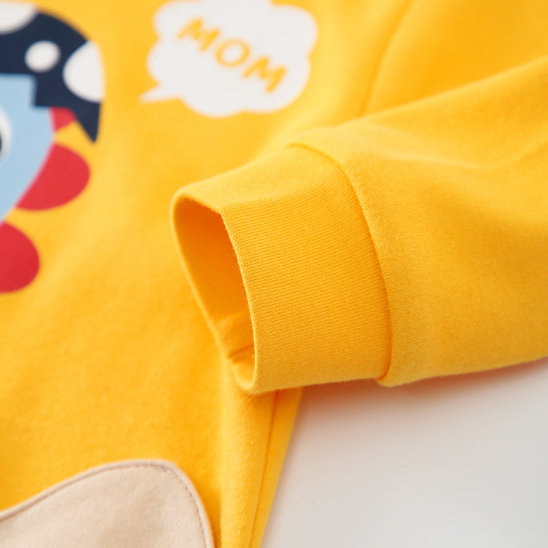 Infant Boys Yellow & Beige Printed Cotton Rompers
