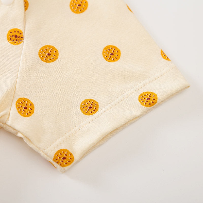 Infants Boys Cream-Coloured & Peach-Coloured Graphic Printed Cotton Bodysuit