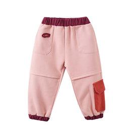 Girls Pink Mid Rise Joggers