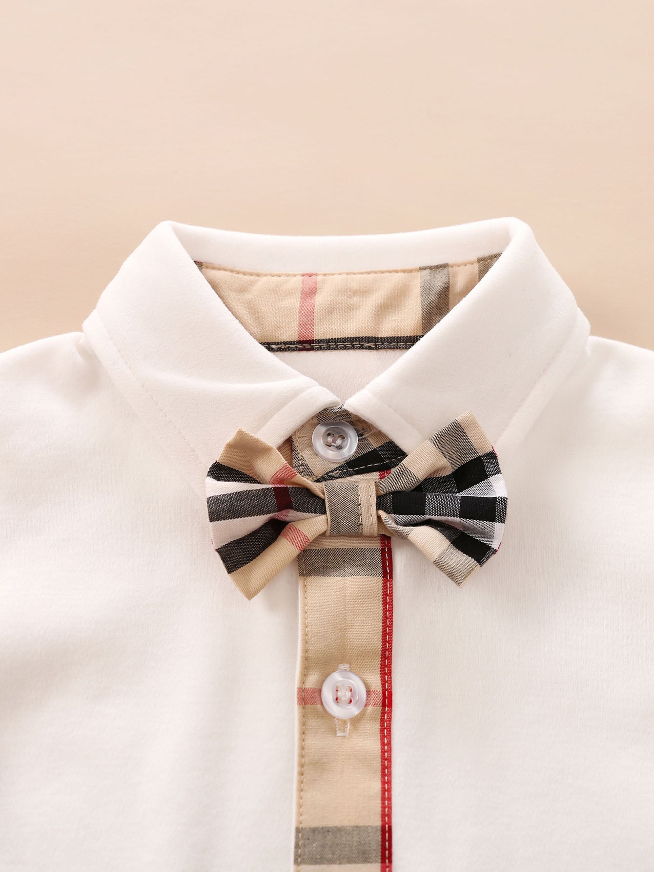 Infant White Boys Printed Cotton Rompers