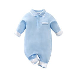 Infants Blue Pure Cotton Rompers