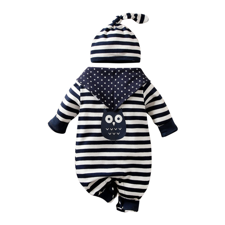 Infants Blue Striped Cotton Rompers