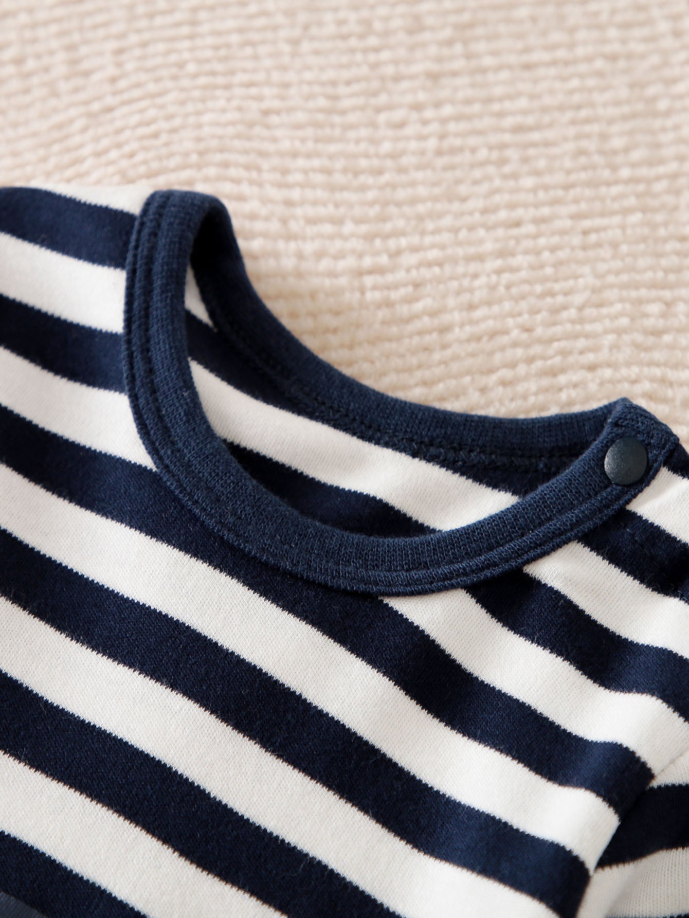 Infants Blue Striped Cotton Rompers