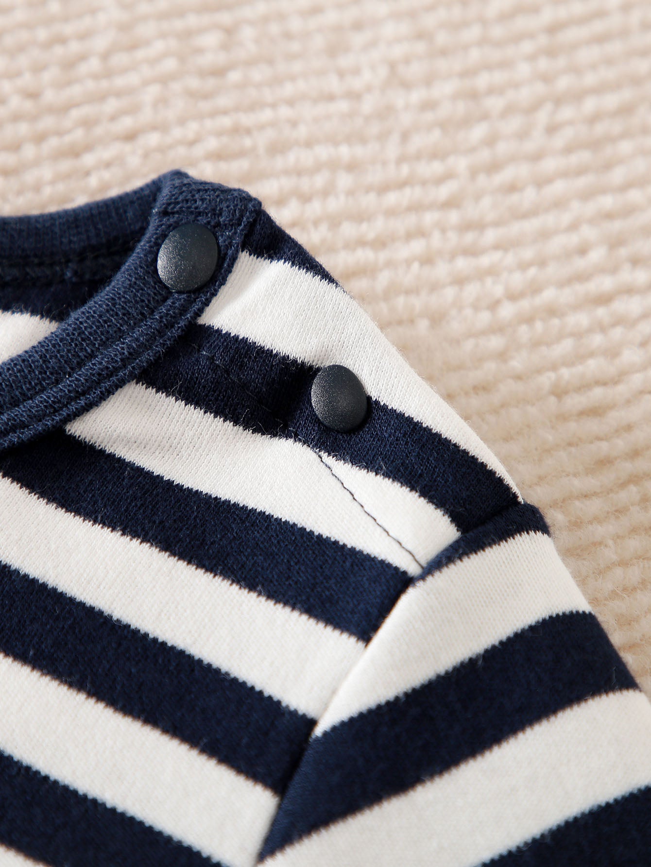 Infants Blue Striped Cotton Rompers