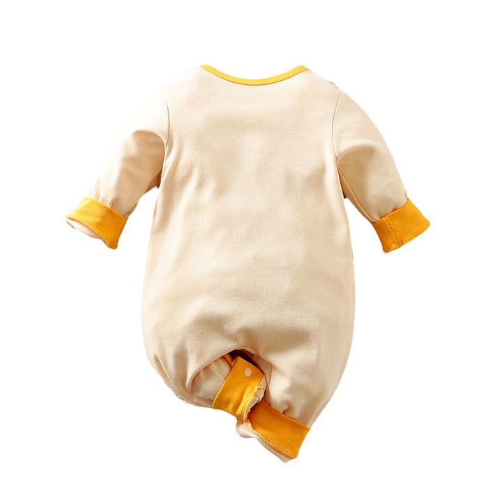 Infant Boys Yellow Graphic Printed Pure Cotton Rompers