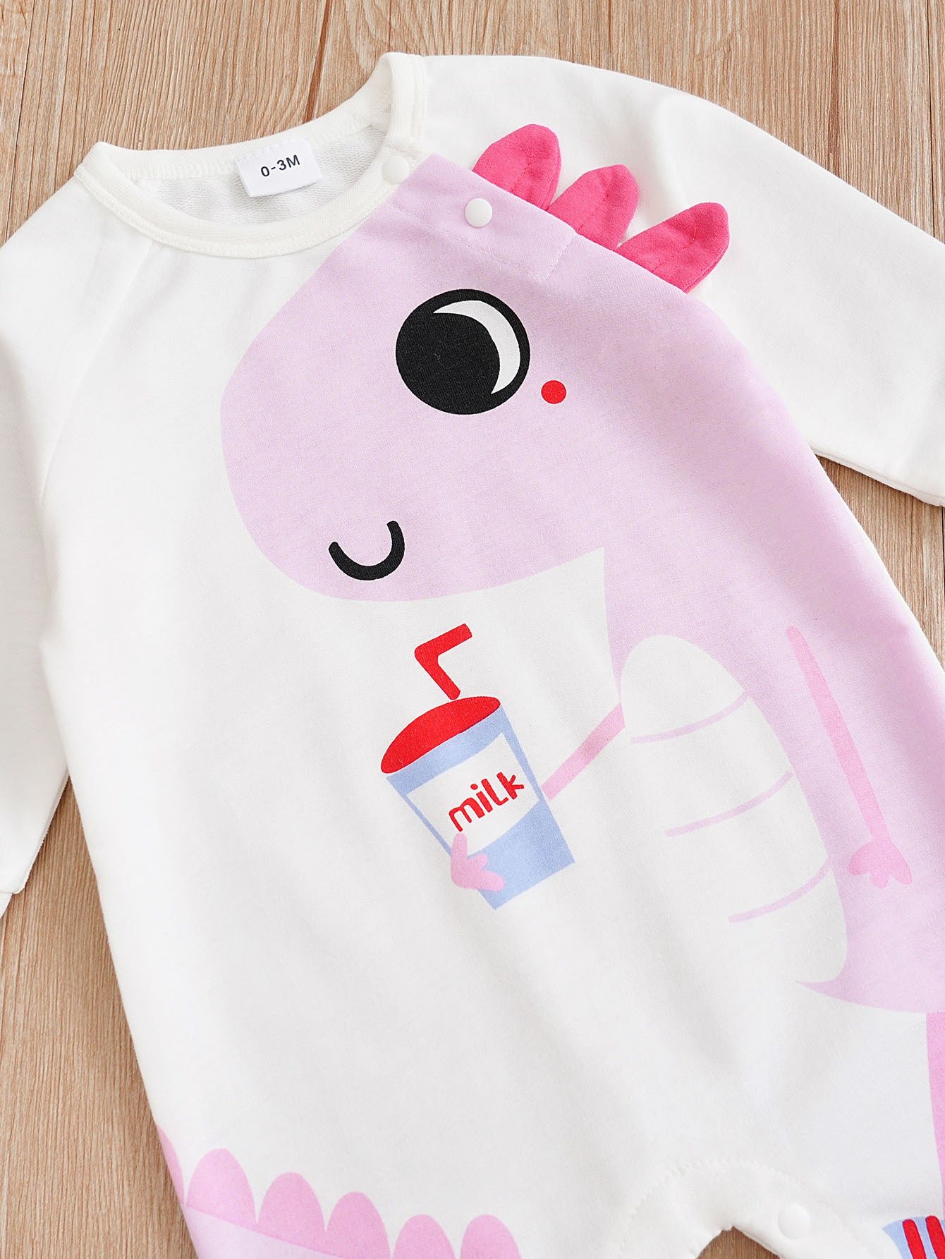Infant Girls Pink Graphic Printed Rompers