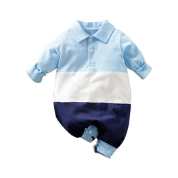 Blue Infant Boys Cotton Rompers