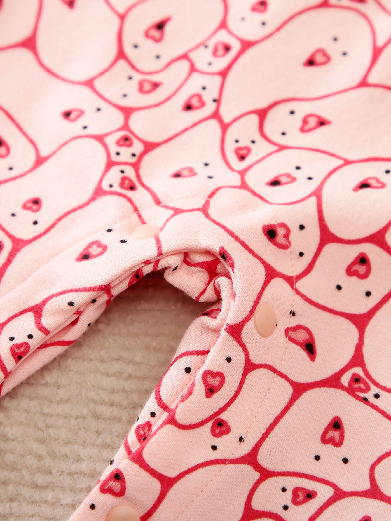 Pink Infants Girls Graphic Printed Pure Cotton Rompers