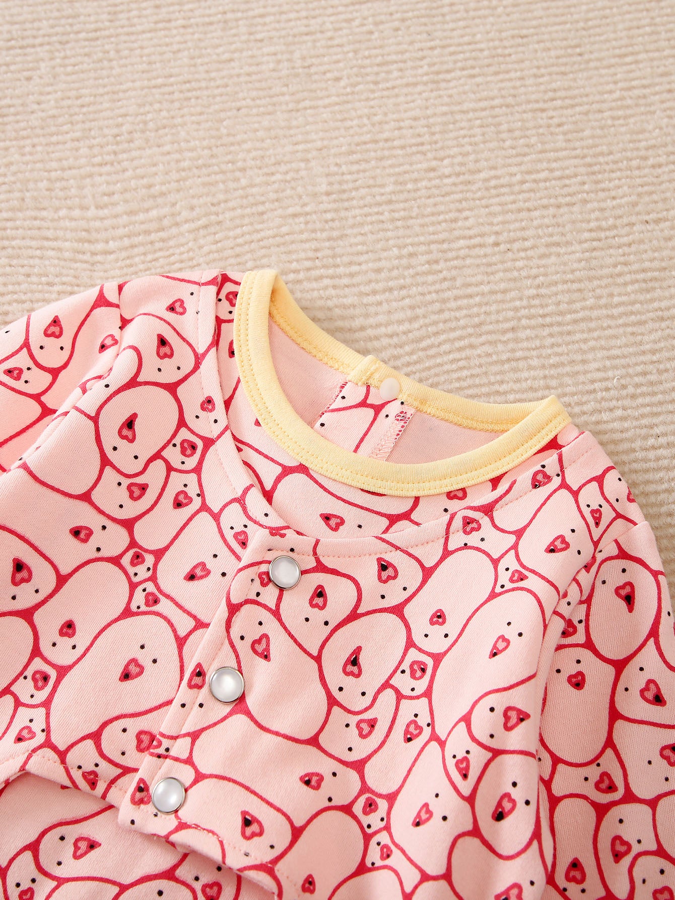Pink Infants Girls Graphic Printed Pure Cotton Rompers