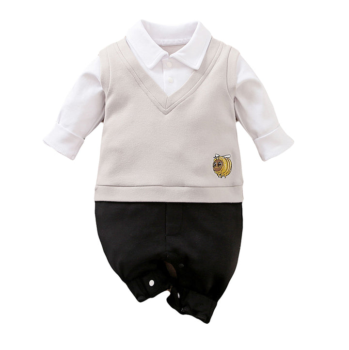 Boys Embroidered Pure Cotton Romper