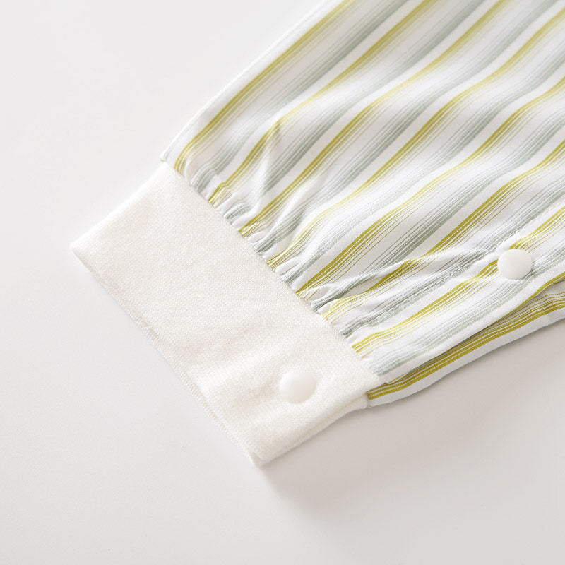 Infant Boys Green & White Striped Rompers