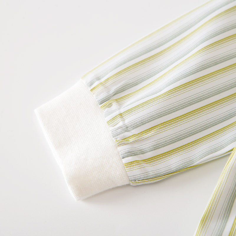 Infant Boys Green & White Striped Rompers