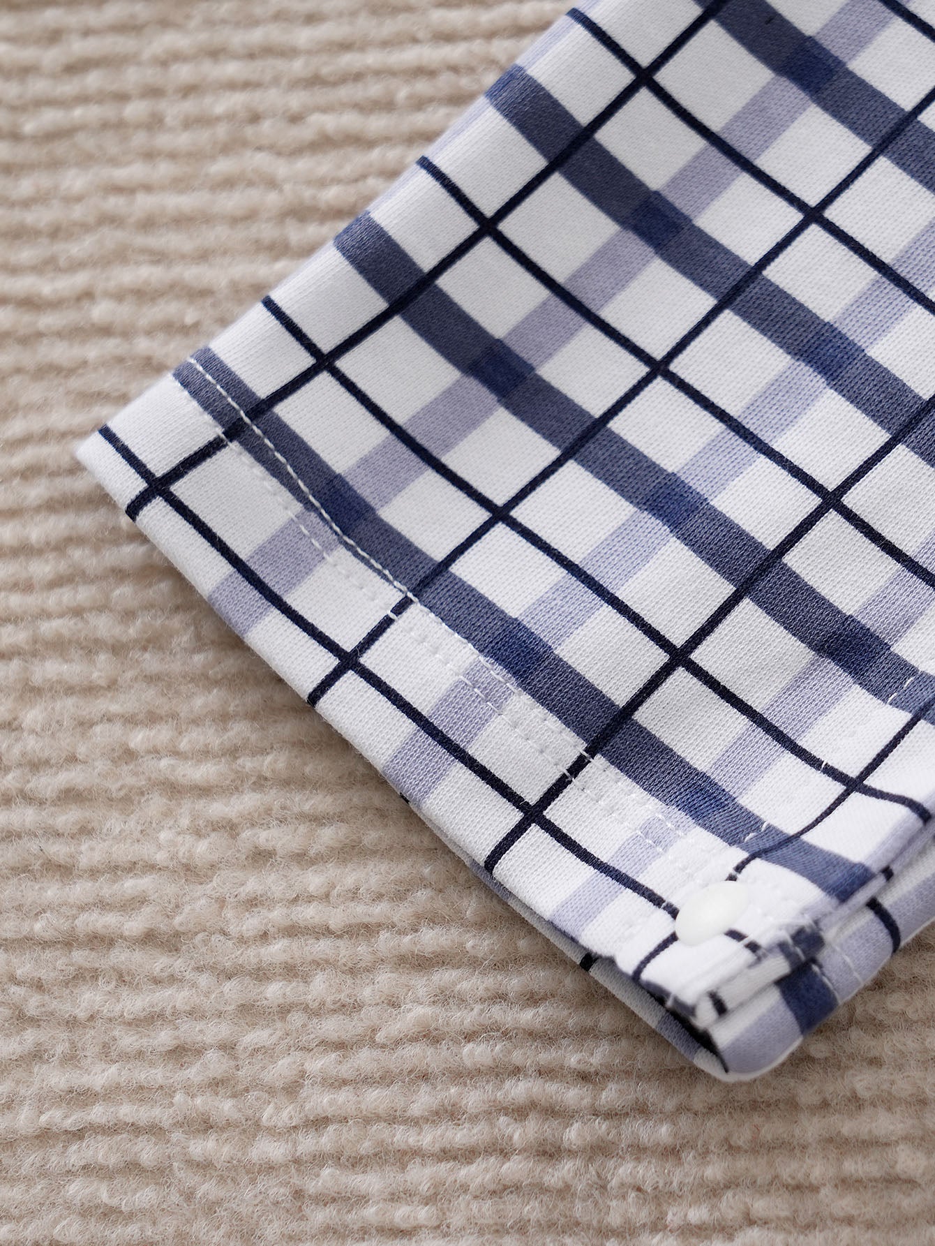 Infant Boys Grey Checked Cotton Rompers