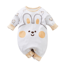 Infant Girls White Graphic Printed Pure Cotton Rompers