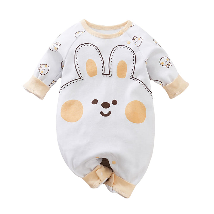 Infant Girls White Graphic Printed Pure Cotton Rompers