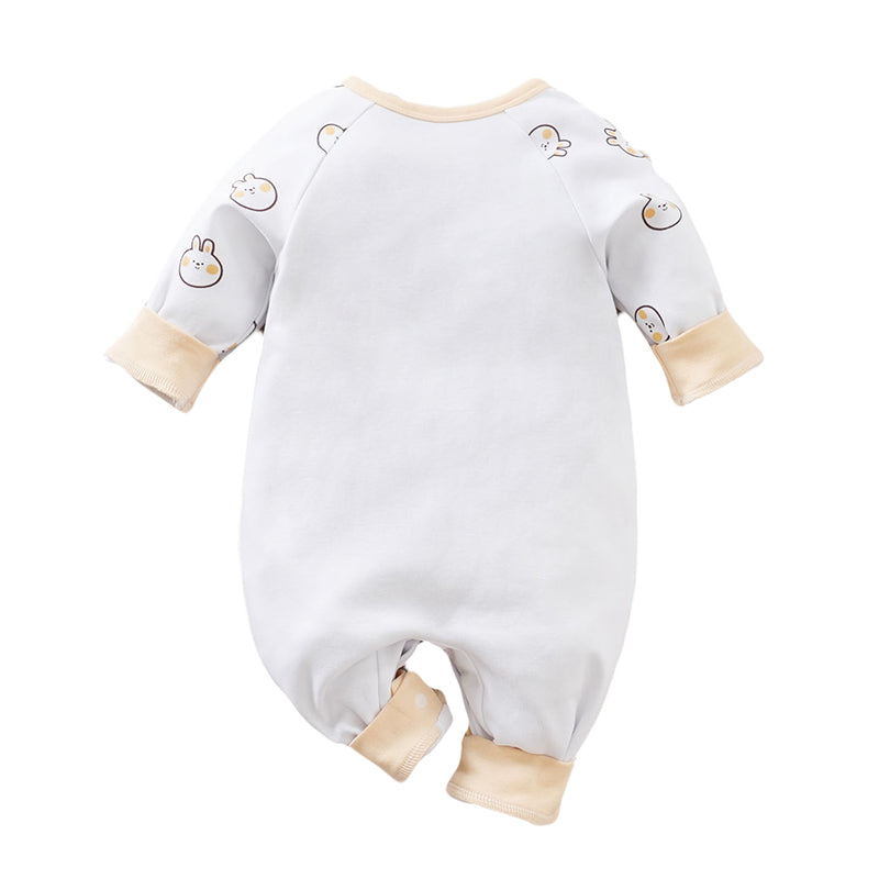 Infant Girls White Graphic Printed Pure Cotton Rompers
