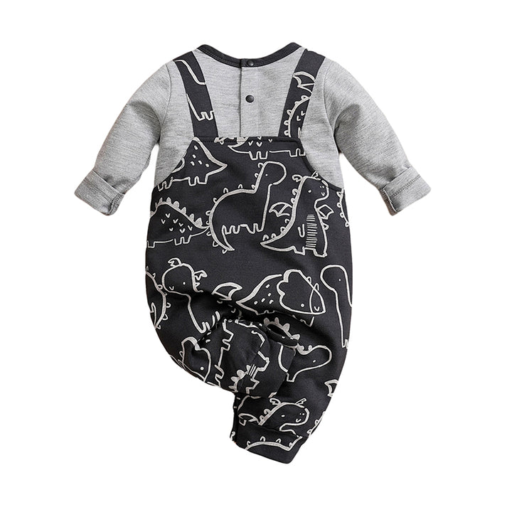 Infant Boys Black Printed Romper
